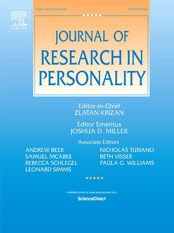 Go to journal home page - Journal of Research in Personality